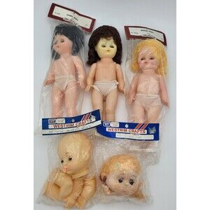 Lot of Vintage Angel Dolls Heads Parts Repurpose Prop Fibre Crafts Westrim FLAWS